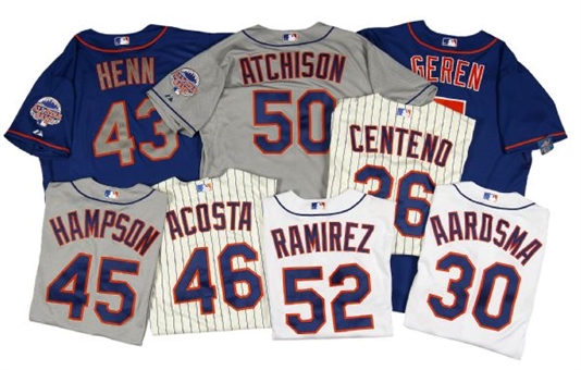Lot of (8) 2012-2013 MLB Authenticated New York Mets Game Worn Jerseys